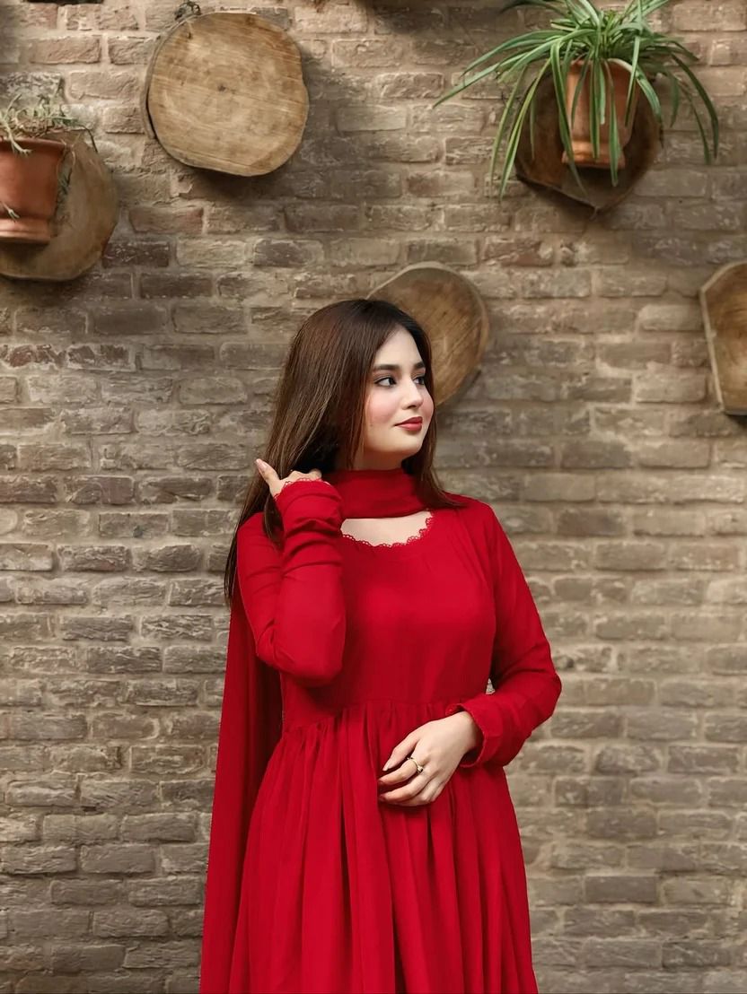 Sham-e-Laal – 3 Piece Chiffon Suit with Chiffon Dupatta