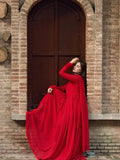 Sham-e-Laal – 3 Piece Chiffon Suit with Chiffon Dupatta
