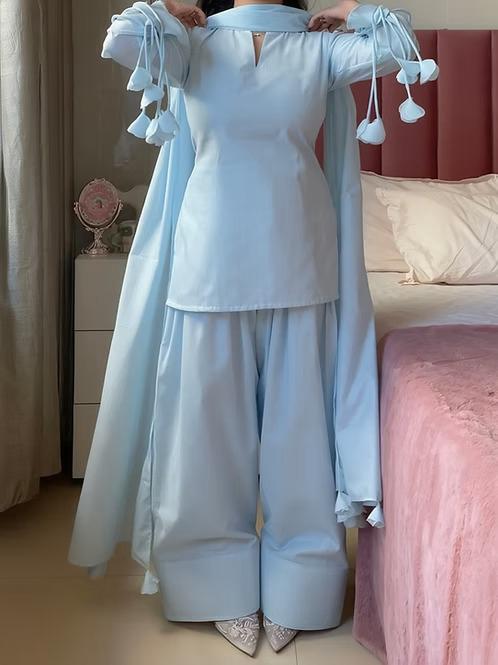 Dream Drape – 3 Piece Cotton Suit with Chiffon Dupatta