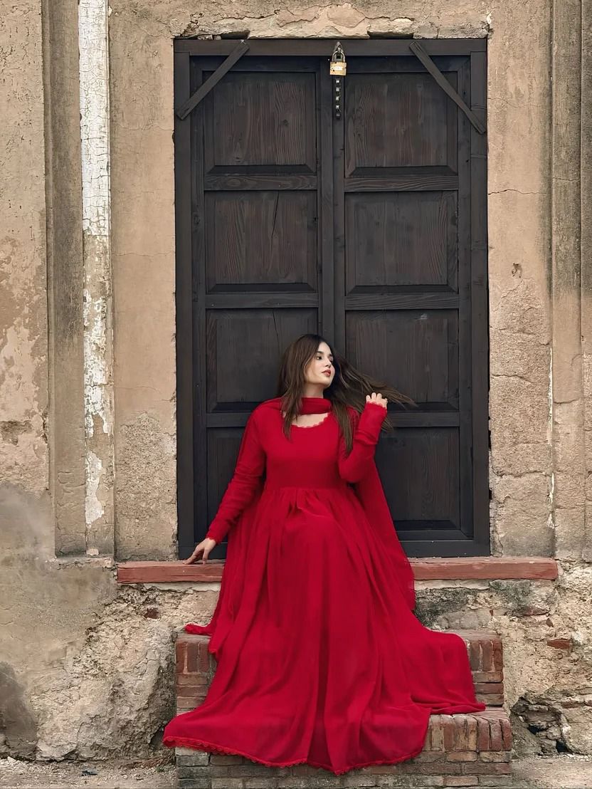 Sham-e-Laal – 3 Piece Chiffon Suit with Chiffon Dupatta
