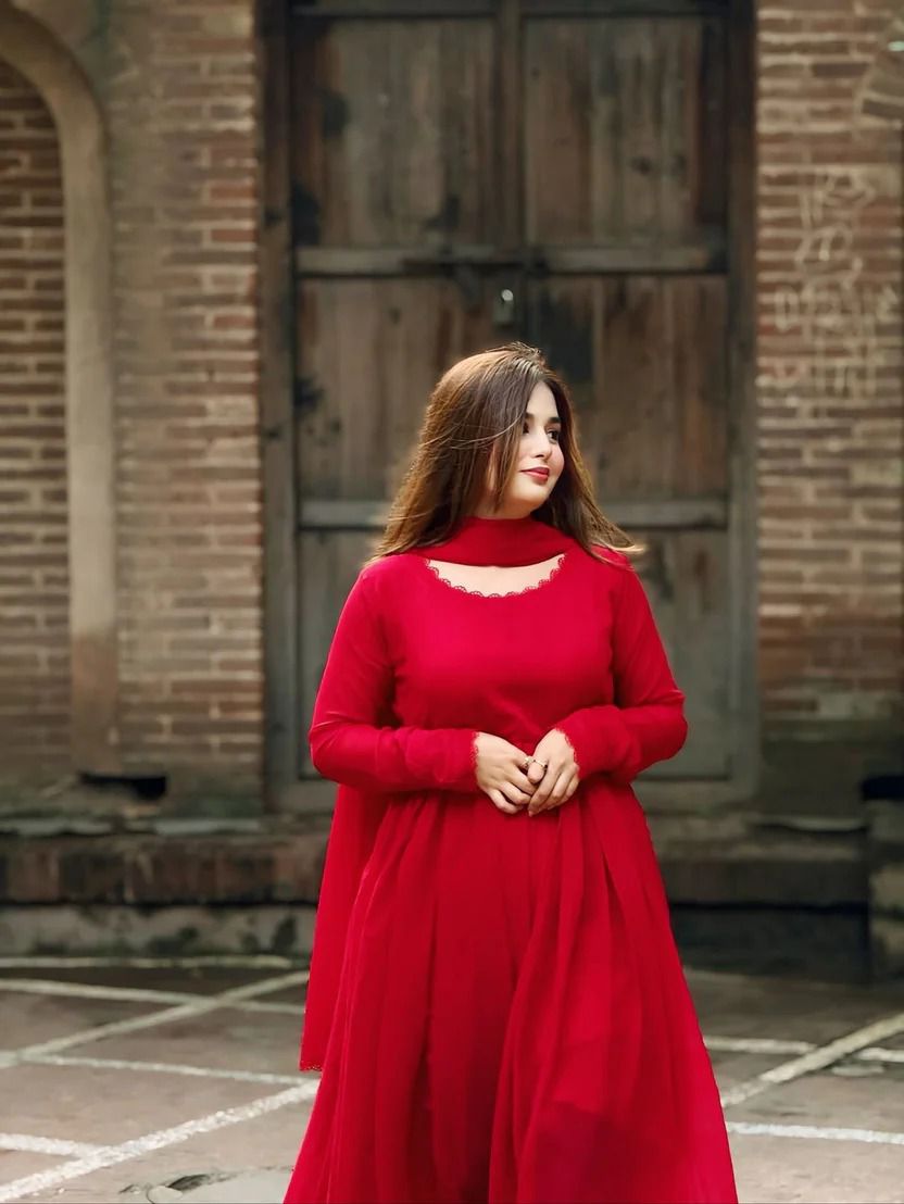 Sham-e-Laal – 3 Piece Chiffon Suit with Chiffon Dupatta