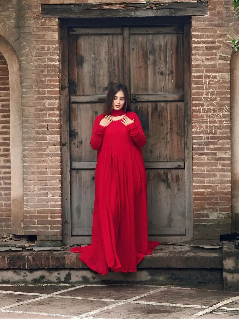 Sham-e-Laal – 3 Piece Chiffon Suit with Chiffon Dupatta