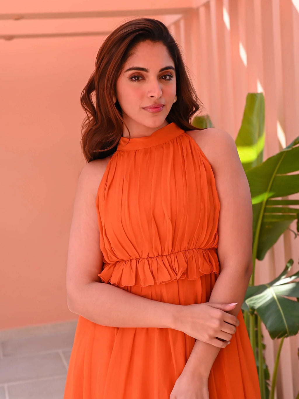 Memooza Wear | Tangerine Organza Tiered Dress