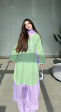 Matcha Bloom – 3 Piece Cotton Suit with Chiffon Dupatta