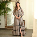 Grey Black Pompom Cotton Dress - FC - 080